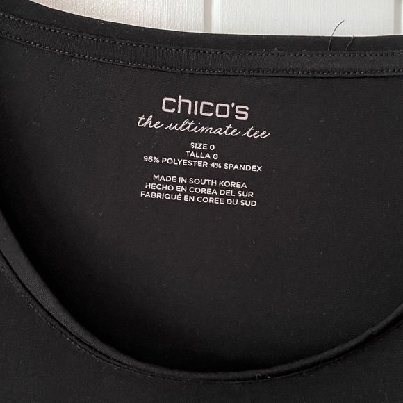 Chico’s The Ultimate Tee Size 0 Black - Picture 2 of 2